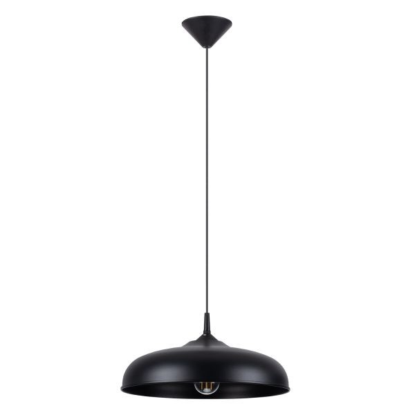 Suspension en acier noir mat Gina au design contemporain épuré