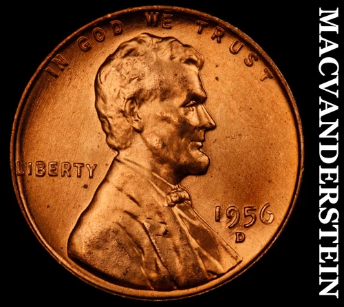 1956-D Lincoln Wheat Cent- Choice Gem Brilliant Uncirculated No Reserve #J1807