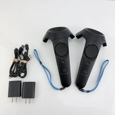 Pair HTC Vive Virtual Reality VR 2PR7100 Controller Wands w/ Power Adapters
