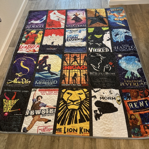 Broadway Musicals Quilt Throw Blanket 78” X 63”