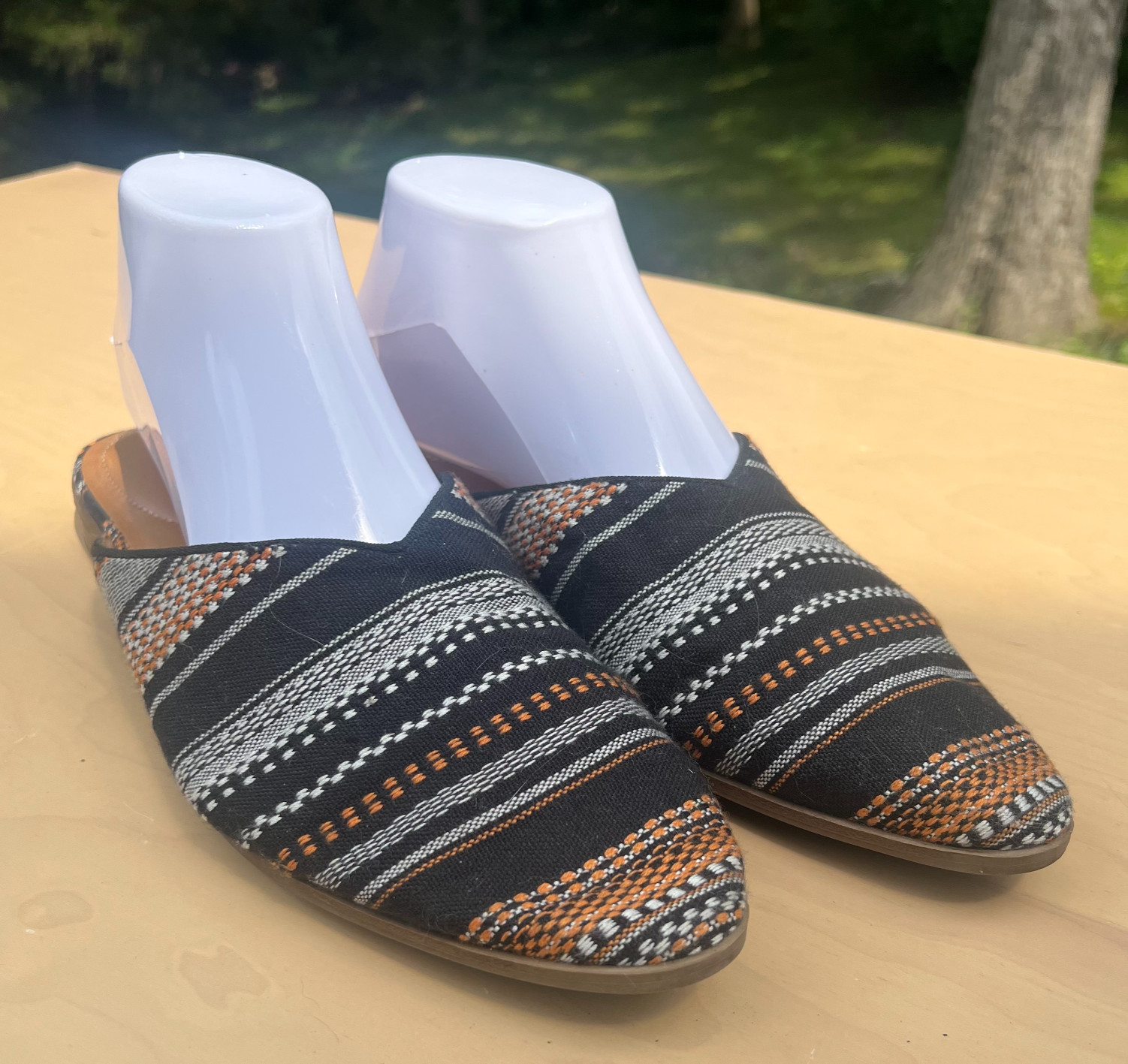 Universal Thread Multicolor Striped Print Slip On… - image 1