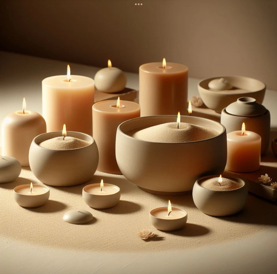 Kerzensand 1 KG | inkl. 10 Dochte á 10cm | weiß | Wachsgranulat | DIY - Bild 4 von 4