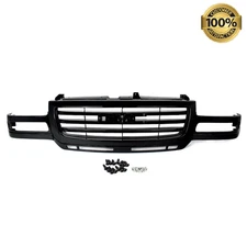 Glossy Black Front Bumper Grill Grille ABS For 2003-2007 GMC Sierra 2500 3500 HD