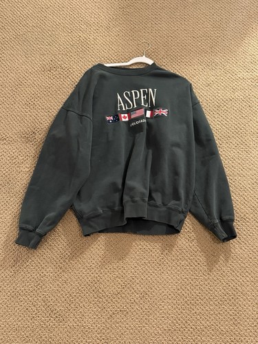 brandy melville John Galt Green Pull Over Sweater Aspen Long Sleeve Oversized