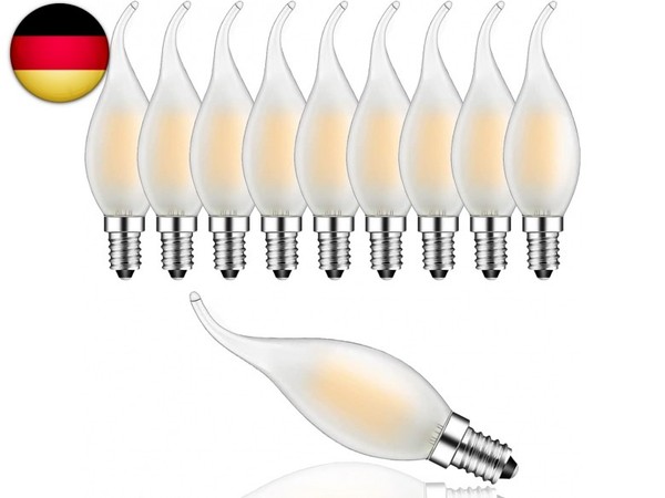 10 StüCk 4W Dimmbar LED Lampe In Kerzenform Mit E14 Fassung, LED Filament Kerze-image