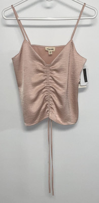Open Edit Spaghetti Strap Crop Top Women's Extra Small Pink