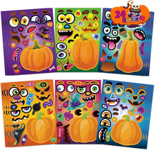 Halloween Stickers for Kids, Make a Pumpkin Face Stickers Halloween Party