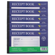 5 Pcs English Receipt Book Small Business Supplies Cash Expenses