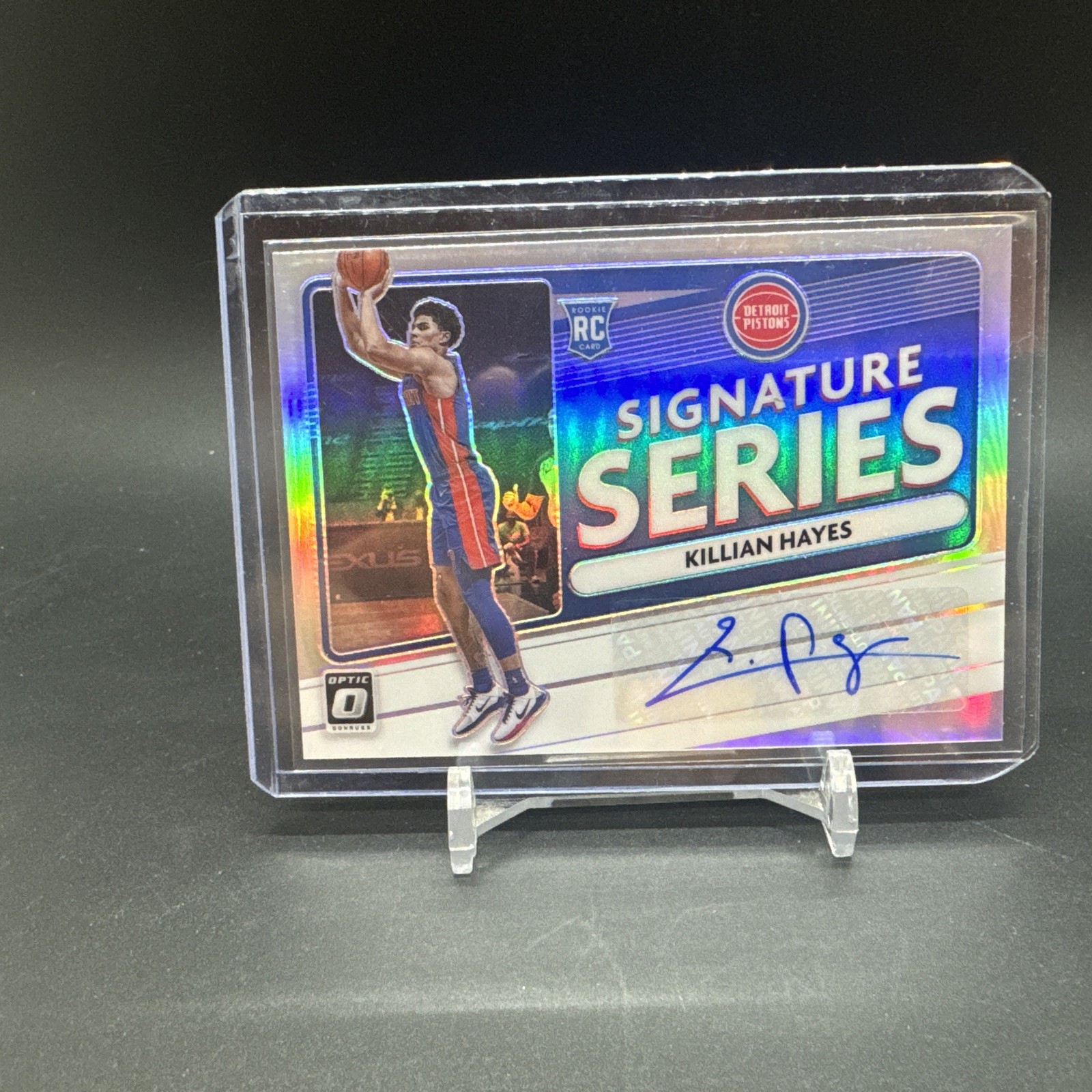 Killian Hayes 2020 Donruss Optic Signature Series Silver Rookie Auto RC PISTONS