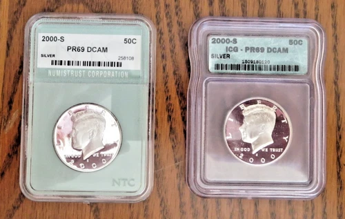 2000 S 50C Kennedy Silver Half Dollars two PR69 DCAM