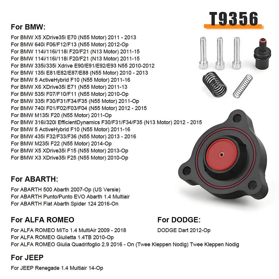Válvula desviadora GFB T9356 DV+ para BMW N55 / Fiat Abarth / Dodge Dart Turbo Foto 2 de 4
