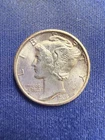 1936 10C Mercury Dime Uncirculated, Full Bands, Silver