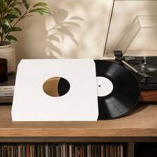 100x 12" Paper Record Inner Sleeves White Premium Quality Acid Free Replacements