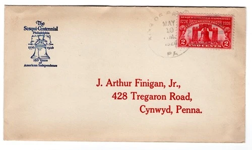 #627 Sesquicentennial Exposition 1928 FDC Planty #3 King of Prussia 1st Griffin