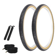 PRO Bicycle Tire 26" x 1.95" Black/Gum 2 Tire Tube Smooth Road Bike Lever