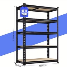60  H Garage Shelving Storage Shelves, 2000ib Capacity, Adjustable Shelf