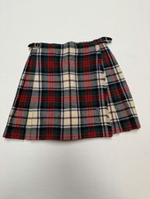 Laird-Portch of Scotland Wool Skirt Kilt Tartan Red Green Blue Plaid Waist 26