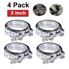4X 3 inch Stainless Steel V-Band Clamp SS304 M/F flange V-band Exhaust Downpipe