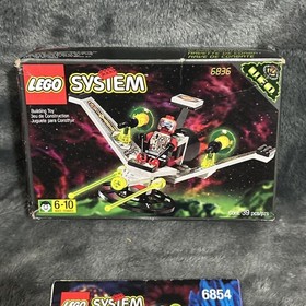 Vintage LEGO Space Lot ( LEGO System: 6836 UFO Sealed) W Minifigs Parts Manuals