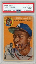 1954 Topps Henry Aaron #128 PSA A Auto 7