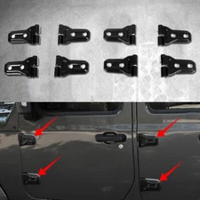 8pcs Door Hinge Cover Trim Set for Jeep Wrangler JL 2018+ Gladiator JT Black