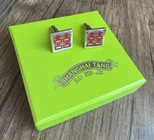 Shanghai Tang Double Happiness Cufflinks  original silver star and outer boxes