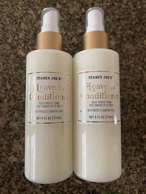 2 Packs Trader Joe's Leave in Conditioner Spray Protect from Heat Damage 6 OZ ea