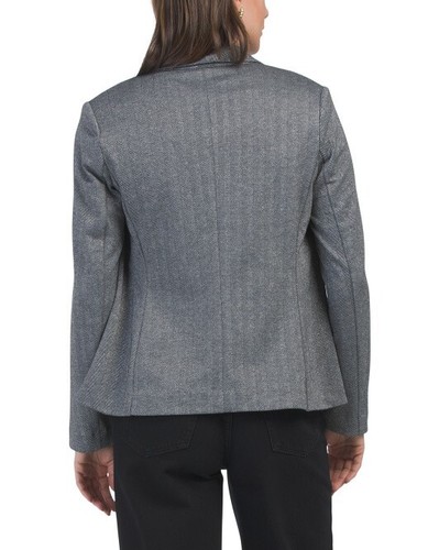 NEW ANNE KLEIN GRAY TWEED CAREER OPEN FRONT JACKET BLAZER SIZE M $149 - Picture 2 of 2