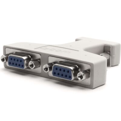 L-Com ADPT-DB9Y Splitter Adapter, DB9M to DB9F & DB9F