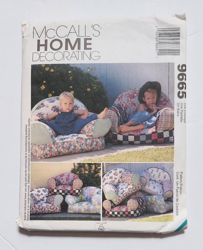 McCall's Pattern 9665 Home Decorating Childs Pillow Chair Uncut 1998 ...