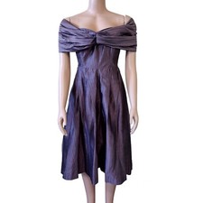 Women's Vintage-inspired Handmade Fit And Flare Purple Dress 28 Waist