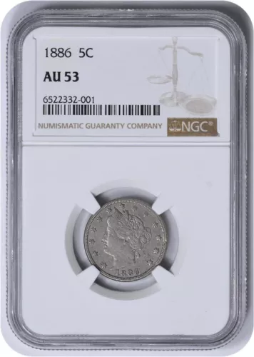 1886 Liberty Nickel AU53 NGC