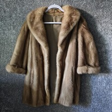 Vintage Fur Coat Jacket Womens Measurements Brown Hollywood Glamour Chic