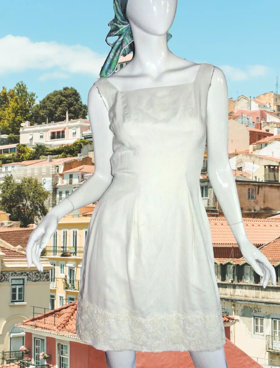 60s style top white dress