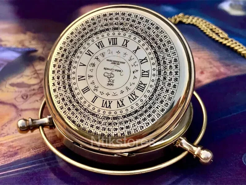 Boussole Cadran Solaire En Laiton Antique - Étui En Cuir - Déco Nautique Et Steampunk - Cadeau Anniversaire Ou Mariage
