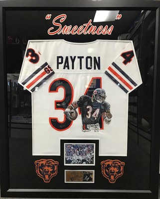walter payton framed jersey