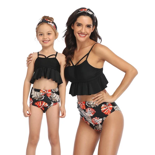 2024 Mom Daughter Swimsuit Family Matching Men Boy Summer Beach Bathing Swimwear - Picture 3 of 19