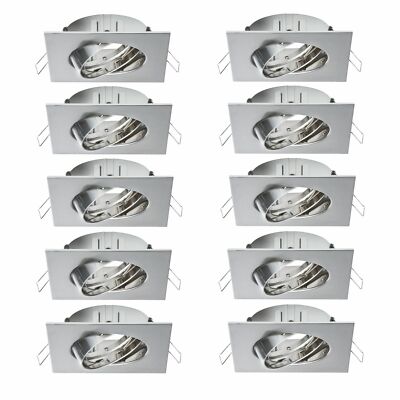 10 x  Paulmann Einbauleuchten Quadro schwenkbar 51mm Eisen gebürstet inkl GU10 S