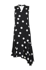 WALLIS PETITE Black Polka Dot Midi Dress 16