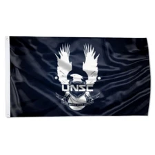 Halo Inspired UNSC Flag Black banner 3X5Feet Home Garden Party Decoration