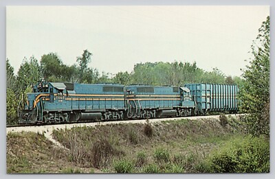 Postcard Railroad Texas Oklahoma & Eastern EMD GP40s #D16&D20 DeQueen AR