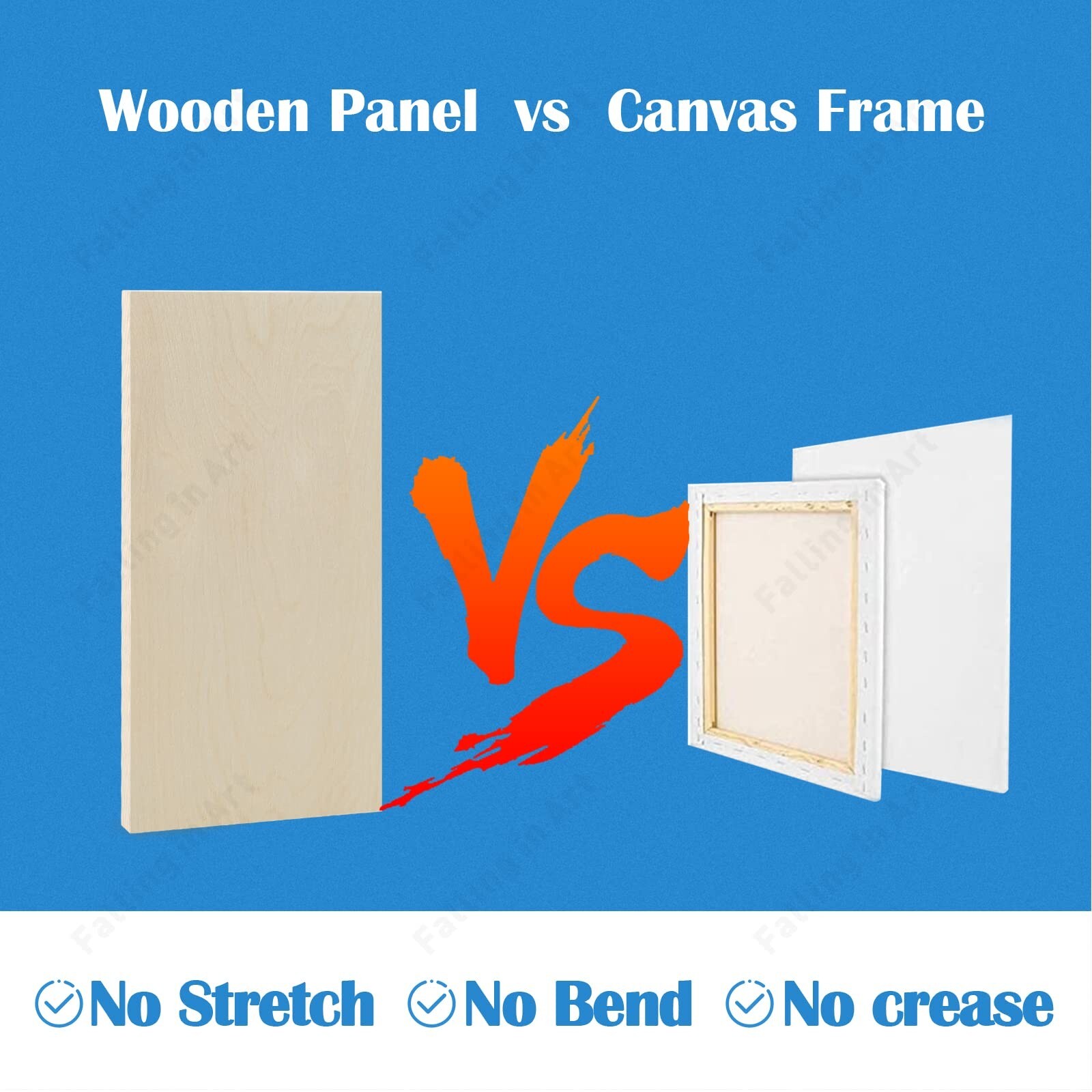 Falling in Art Unfinished Birch Wood Panels Kit for Painting, Wooden Canvas 4...