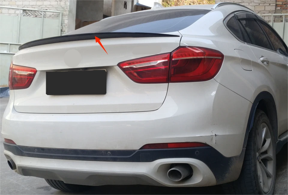 Alerón trasero negro brillante estilo fábrica ABS apto para BMW X6 F16 PU 2015-2018 Foto 4 de 4
