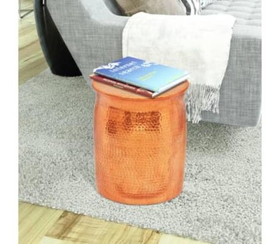 Brass Copper Coloured Hammered Aluminium Stool Seat Side End Coffee Plant Table 8718475950905 Ebay