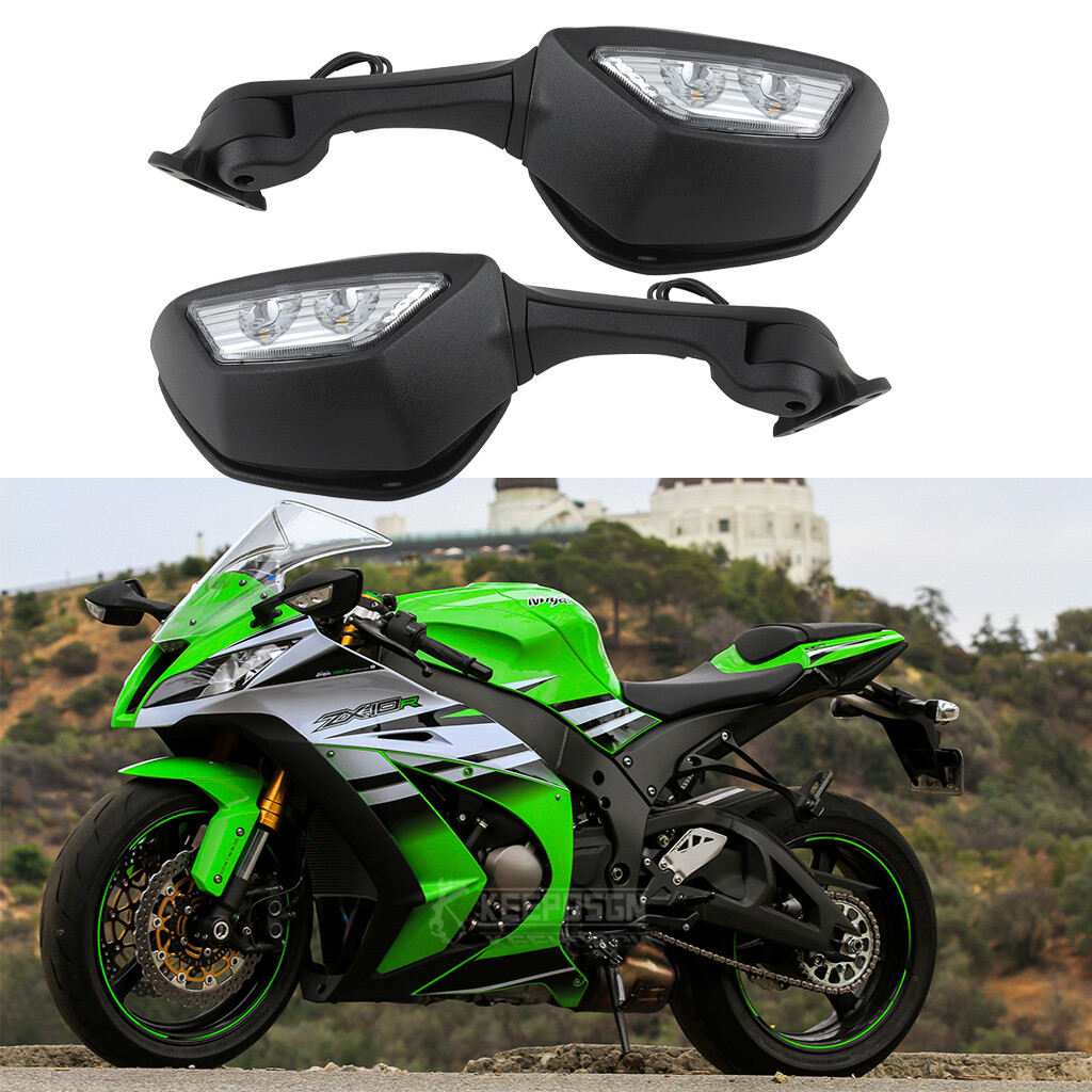 その他 1 LED Turn Signal Motorcycle Rearview Mirrors For Kawasaki ZX10R 11