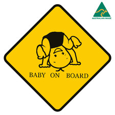 BABY ON BOARD Warning Vinyl Decal Sticker  Sign 15 cm x 15 cm