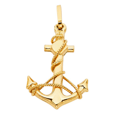 14 Karat Gelbgold Anker Anhänger