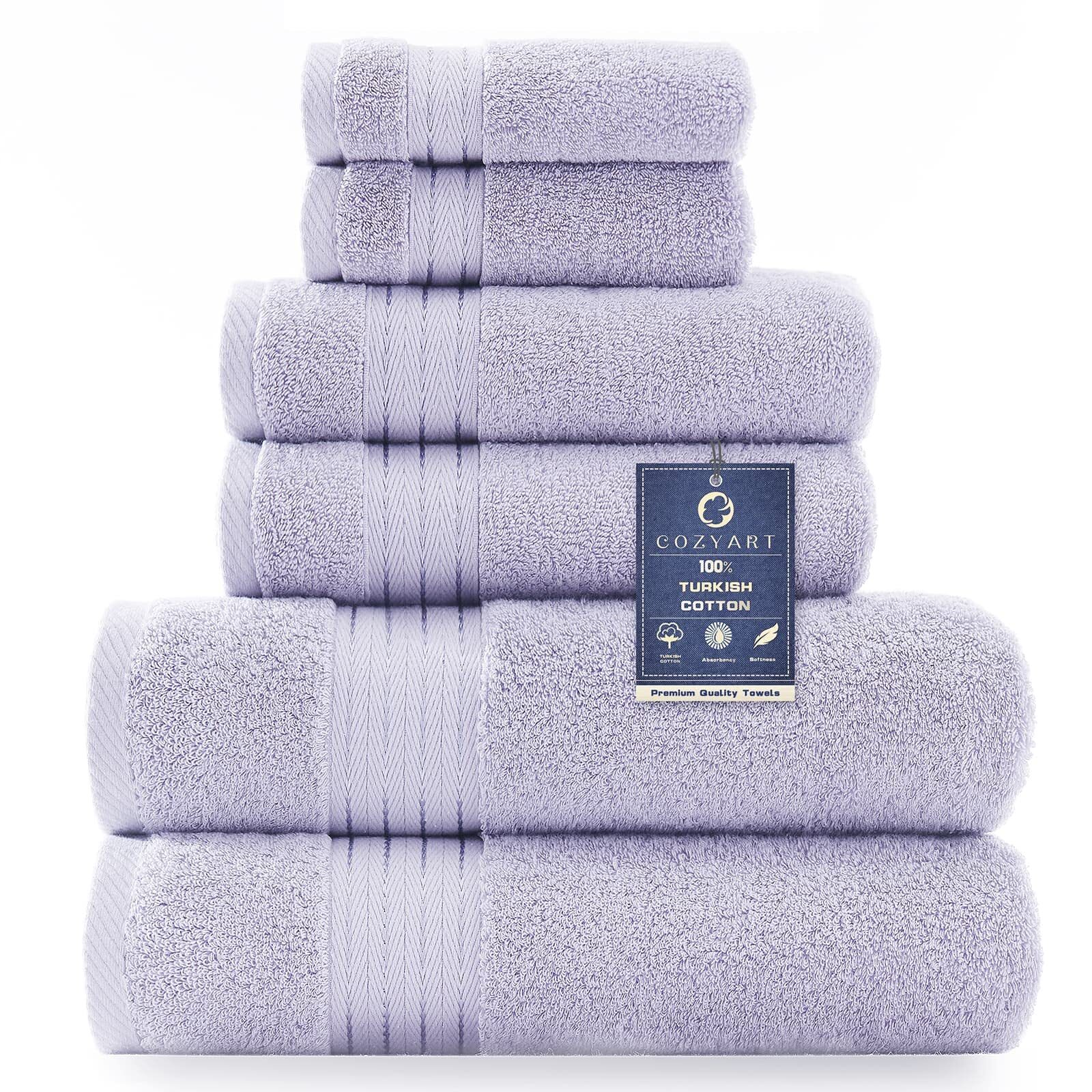 Turkish Cotton Luxury 6-Piece Bath Towel Set 650 GSM