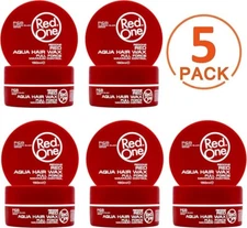 RedOne Red Aqua Hair Wax Maximum Hold Full Force Gel, Red 150ml/5.07oz 5 PACK