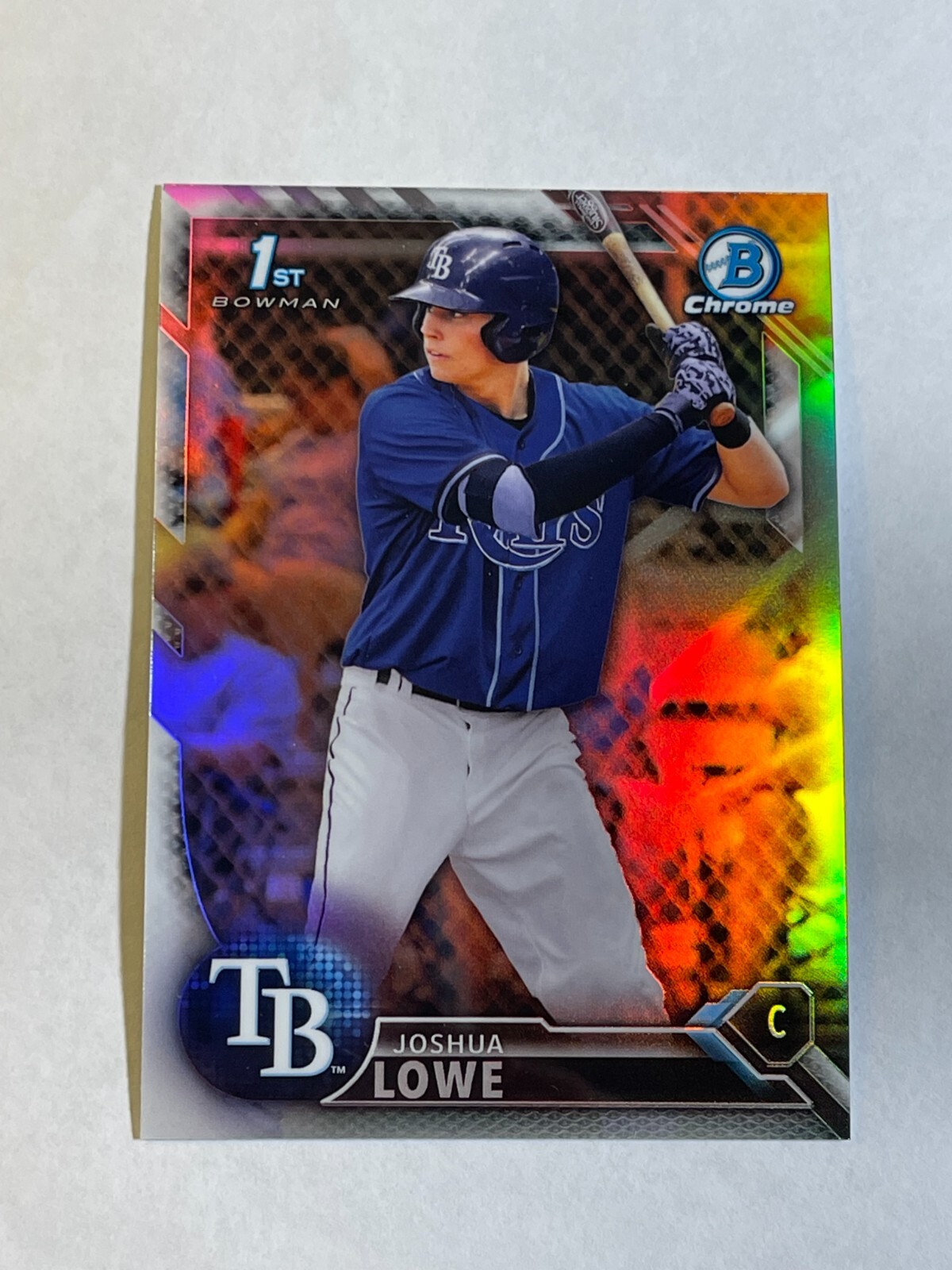 Joshua Lowe 2016 Bowman Draft Chrome REFRACTOR #BDC-70 Rays Prospect